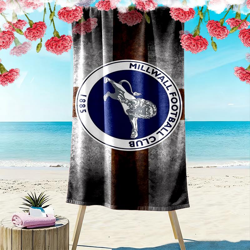 Пляжное полотенце с принтом Millwall FC, большое, мягкое, быстросохнущее, для пляжа, кемпинга, плавания