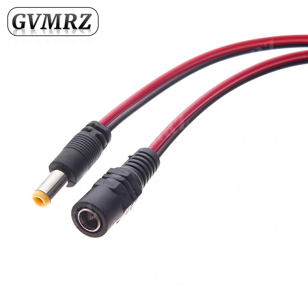 5PCS DC Power Male Female Cable 12V Plug DC Adapter Cable Plug Connector For CCTV Camera DC Plug 5.5*2.1mm 5.5x2.1