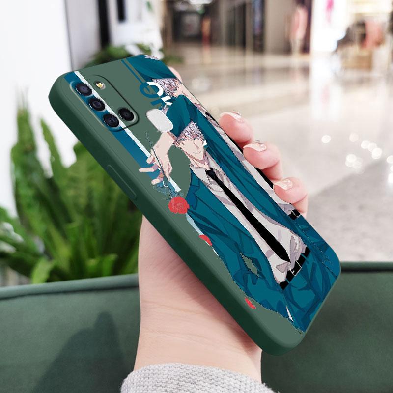 Чехол японского аниме дзюдзюцу кайсен для Samsung Galaxy A50 A01 A70 A11 A21s A71 A03s A31 A02 A51, квадратная жидкая броня, мягкий чехол
