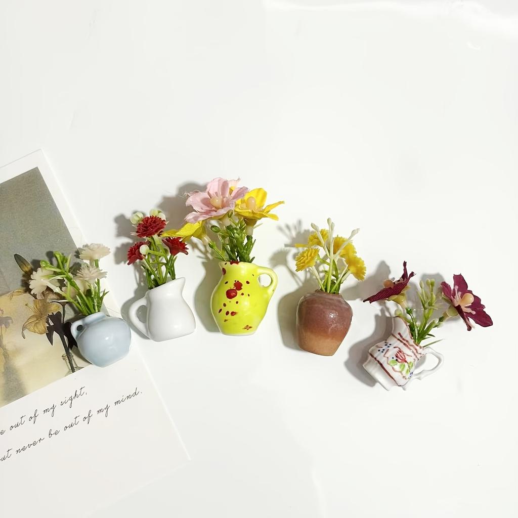 Мини Керамическая Ваза Холодильник Наклейка Креативный 3D Стерео Домашний Декор Магнит