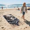 Dark Gothic-style decorated skull polyester microfiber beach towel is highly absorbent, suitable for swimming and beach outings