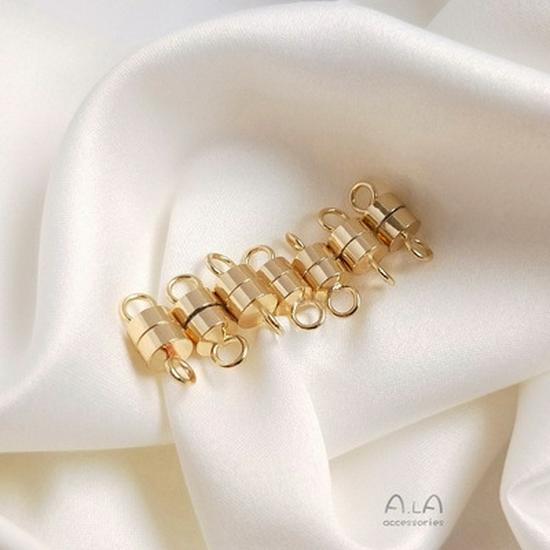 Магнитный соединитель для ожерелий и браслетов из серебра 14 карат с покрытием, сохраняющим цвет, для самостоятельного изготовления украшений.