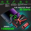 Пусковое устройство Peak Car Jump Starter 2000A для бензиновых двигателей 6,0 л/дизельных двигателей 5,0 л — с ЖК-дисплеем, совместимостью с двумя USB-портами и портом постоянного тока 12 В