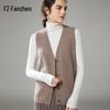 Fanzhen Women's Sleeveless V-Neck Cashmere Blend Cardigan Vest