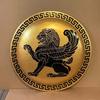 Medieval Knight Battlefield Authentic Greek Hop-lite GOLD LION Warrior Shield