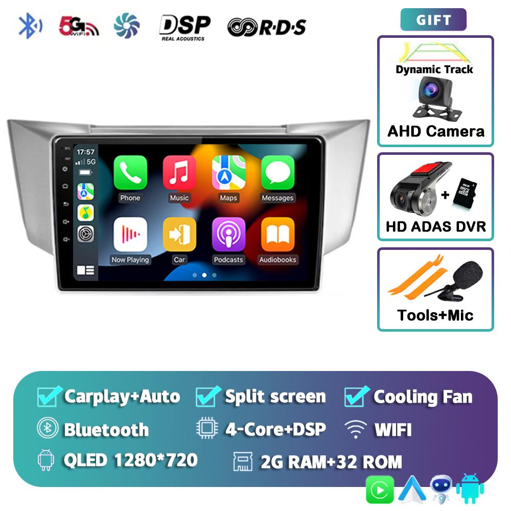 Android 14 Carplay Auto Car Radio For Lexus RX300 RX330 RX350 RX400H 2003-2014 Multimedia Video Player GPS Navigation Stereo DSP