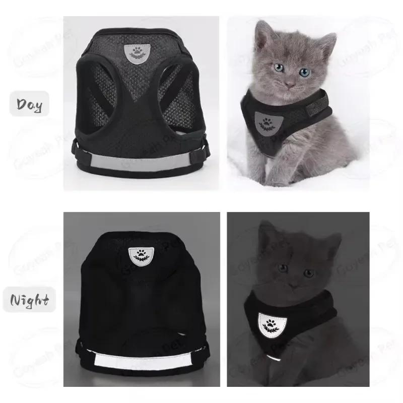 Мягкий сетчатый комплект шлейки для собак и кошек, светоотражающий поводок для прогулок, дышащий жилет для щенков для маленьких и средних домашних собак, йоркширский терьер