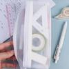 Double Layer Transparent Pencil Case Large Capacity Stationery Storage Bag  Students