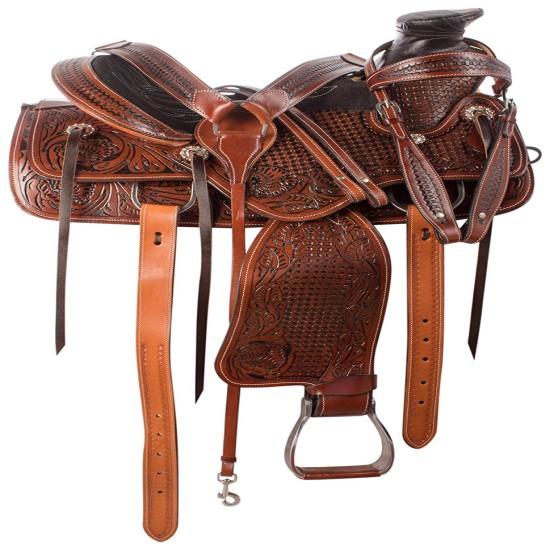 Wade Tree A Fork Premium Western Кожаное седло для рабочей лошади Roping Ranch (Доступно сиденье размером от 11 до 18 дюймов.)