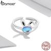 BAMOER Новое кольцо из стерлингового серебра 925 пробы с лунным камнем и кроликом для женщин, милое кольцо с кроличьими ушками, комплект ювелирных изделий, подарок дружбы