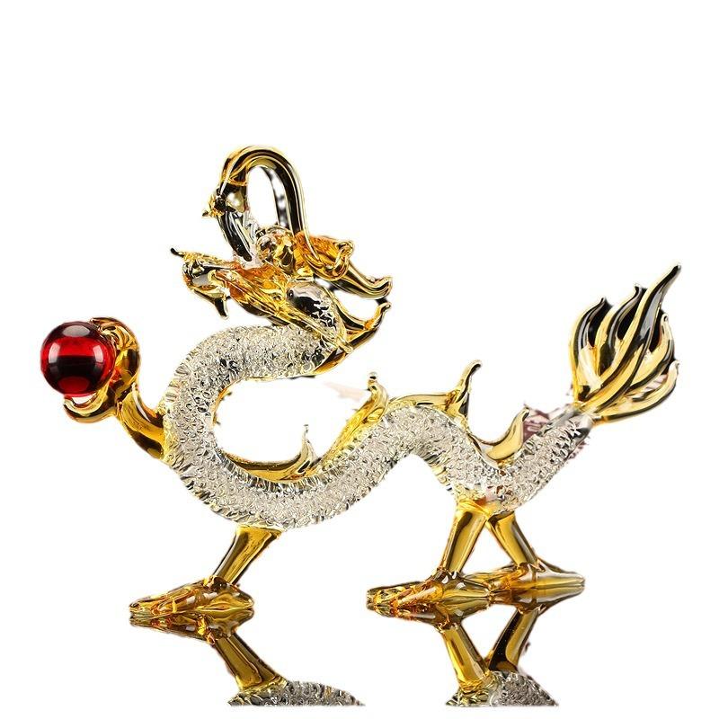 Украшение в виде дракона из кристалла Чжаоцай, талисман для украшения дома, аксессуары для офиса, украшения в стиле фэн-шуй