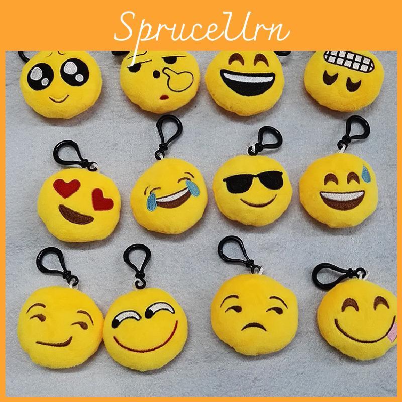 Cartoon Emoji Stuffed Keychain With Short Plush Material For Phone Accessory And Cute Gift Idea