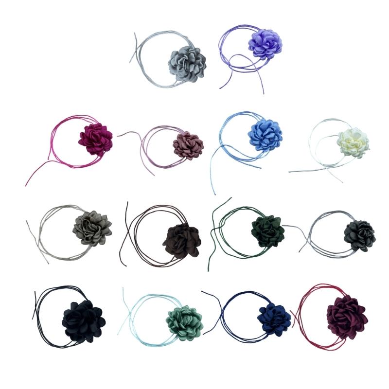 Stylish Rose Blossom Necklace Simulation Flower Neckchain Women Girls Collarbone Chain Eye Catching Choker Accessory