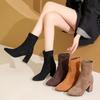 Women's Autumn/winter New Elastic Ankle Boots Winter Thick Heel Slim Boots Women's Summer British Style Fashion Women Boots