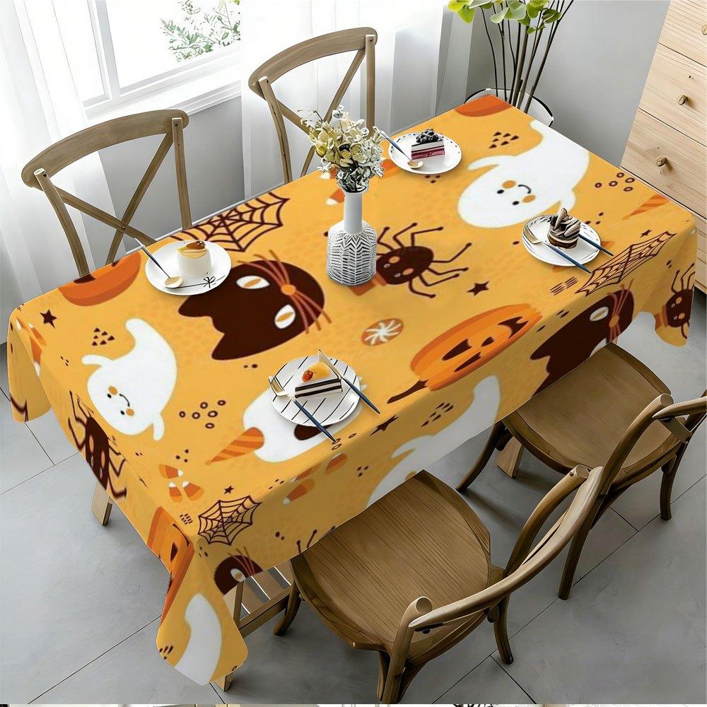 1pc Halloween-Themed Fun Element Print Creative Party Tablecloth, Stylish Tablecloth, Table Mat, Coffee Table Mat, High-End Dining Tablecloth, Party T
