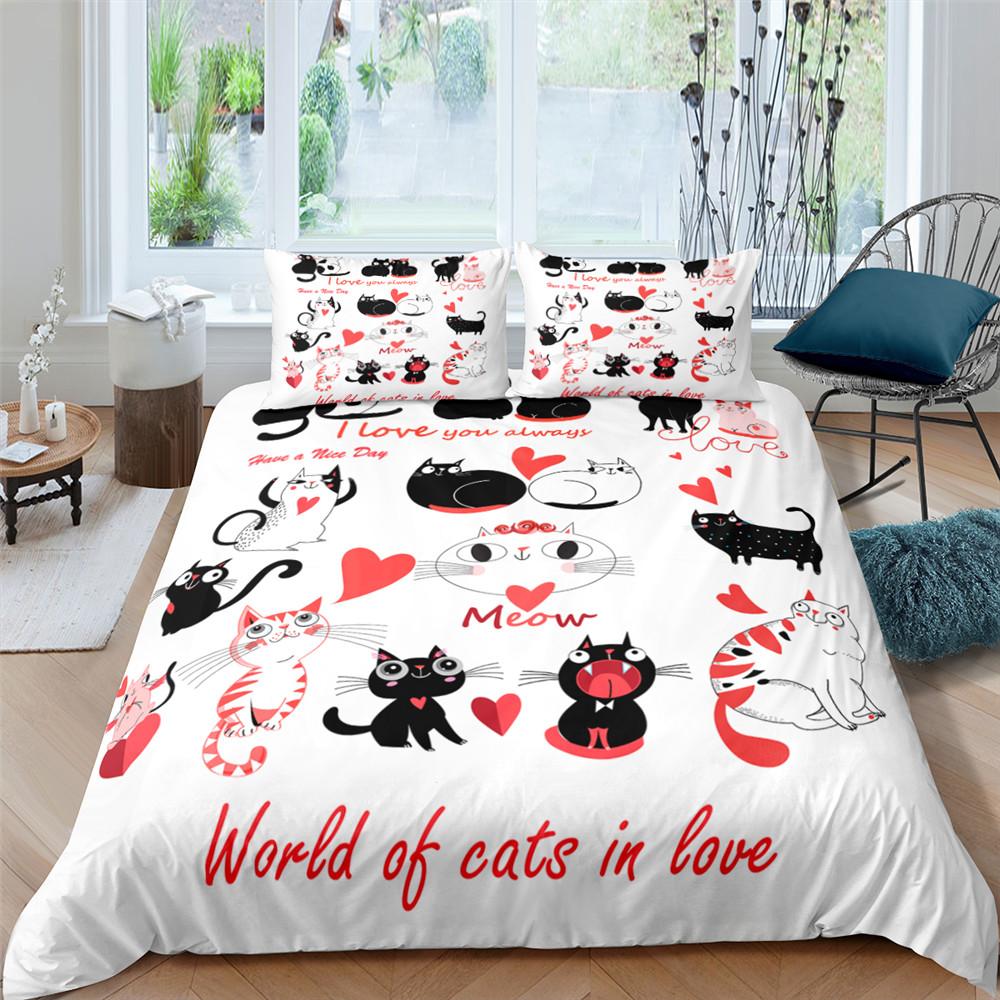 Пододеяльник с изображением мультяшного кота, космического корабля, космического питомца, животного, золотистого цвета, для детей, мальчиков, девочек, подарков для молодежи, украшения спальни