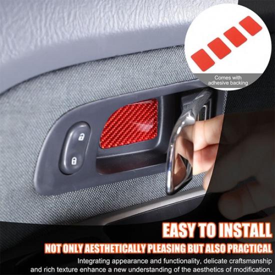 Красный карбоновый декор накладки чаши ручки внутренней двери для Honda Pilot 03-08
