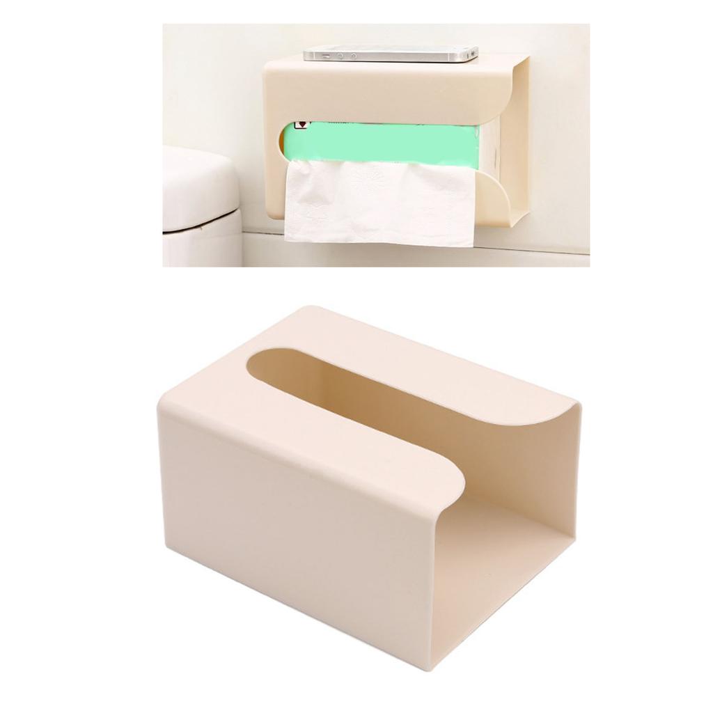 Wall Mounted Tissue Box Cover Punch Free Large Capacity Rectangular Napkin Box for Living Room
