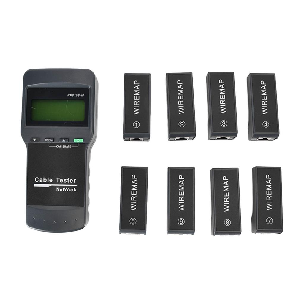 F‑8108‑M LCD Display Network Cable Length Tester Cable Wire Fault Finder with 8 Remote Units