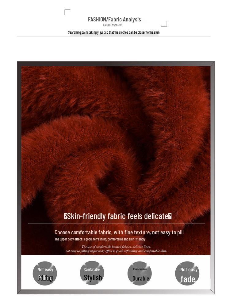 Stylish Faux Two-Piece Velvet Sweater for Middle-Aged & Elderly Women - Warm Knit Base Layer