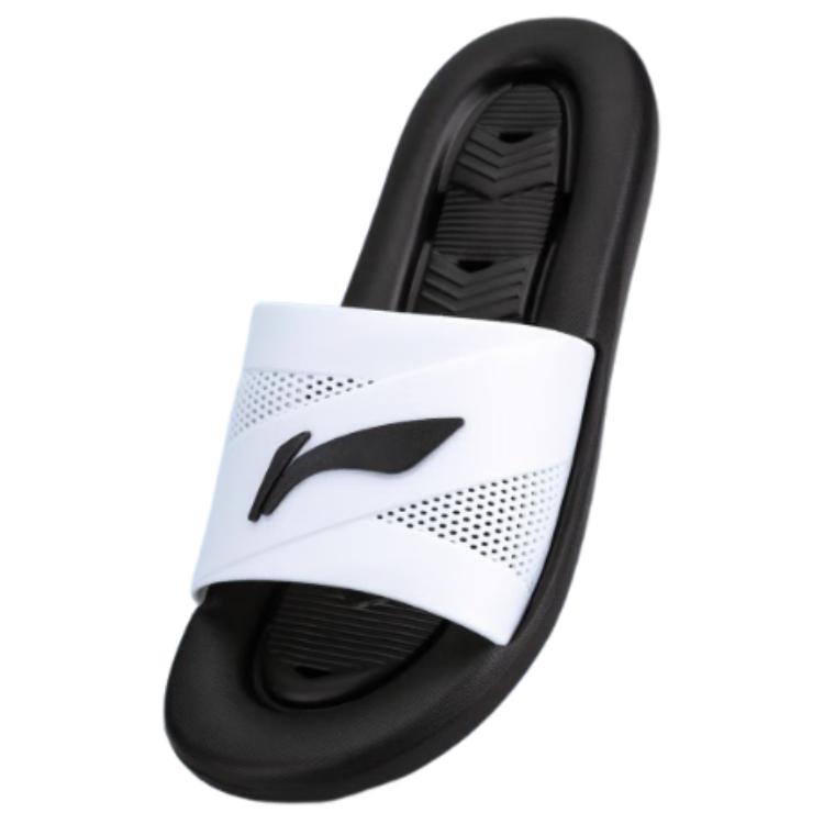 Li-Ning Модные повседневные сандалии EVA Non-Slip Slide для мужчин, обувь черного и белого цвета LNXT927-3
