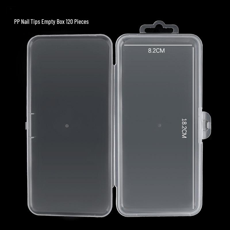 Полупрозрачный кейс для хранения типсов для нейл-арта, 240 штук с плоским дном - Вмещает 120 типсов для наращивания ногтей