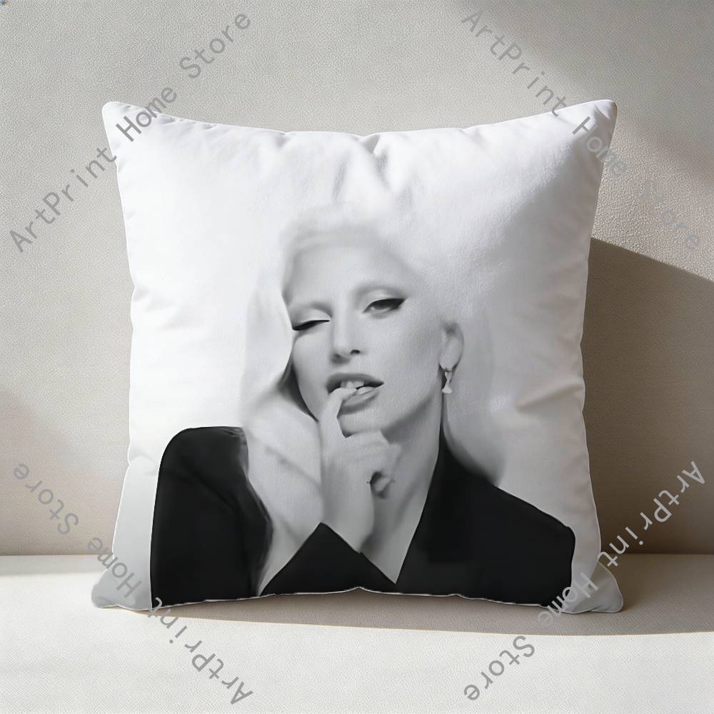 LLadyS GGagaS Pillowcase for Sofa Room Office Decor Printing Protector Cushion Cover Valentine gift Custom