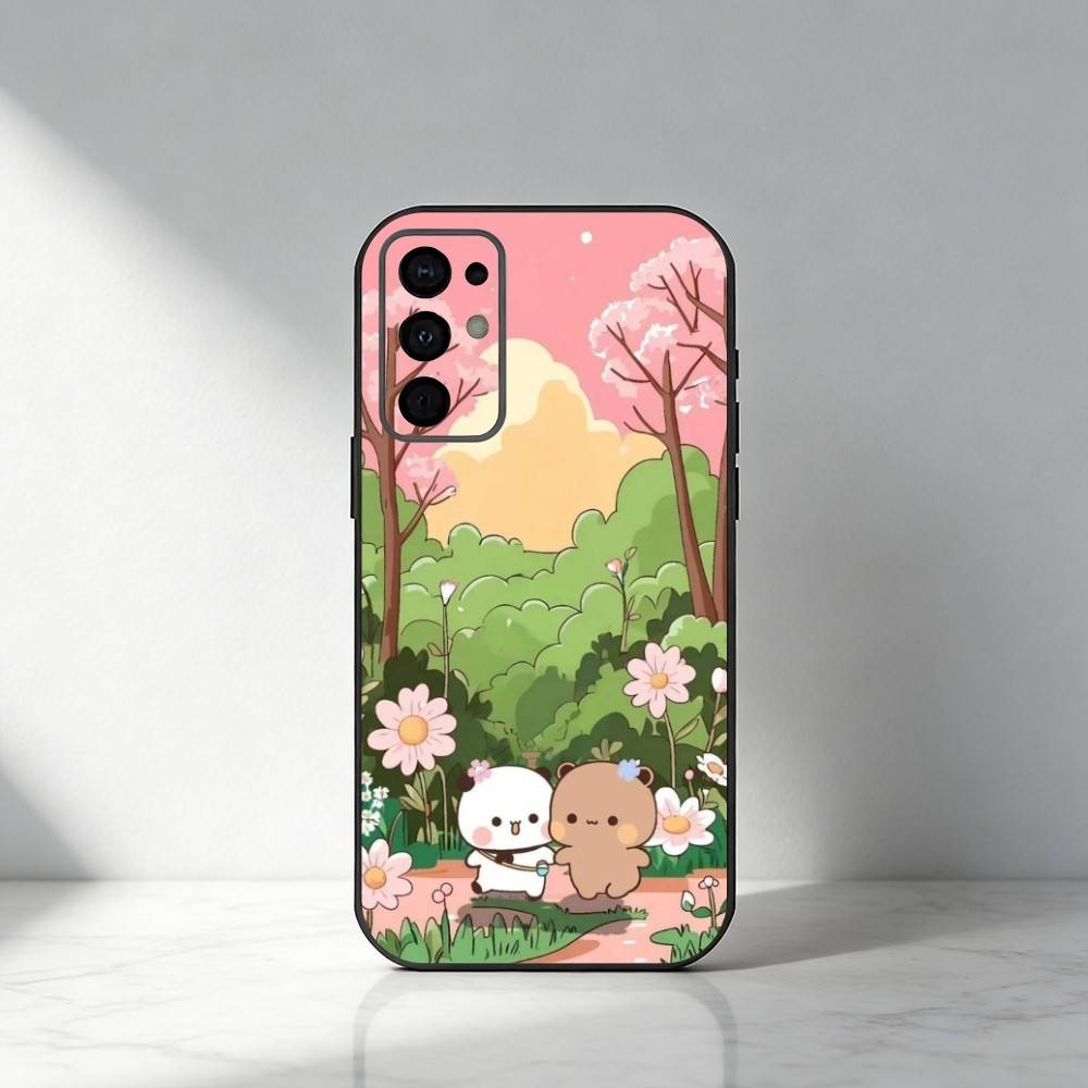Cute BuBu D-DuDu  Phone Case For Samsung S25,S24,S21,S22,S23,S30,Ultra,S20,Plus,Fe,Note,5G Black Cover