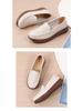 Women's Genuine Leather Slip-On Shoes with Cowhide Soles - Comfortable, Non-Slip Flats for Middle-Aged and Elderly.