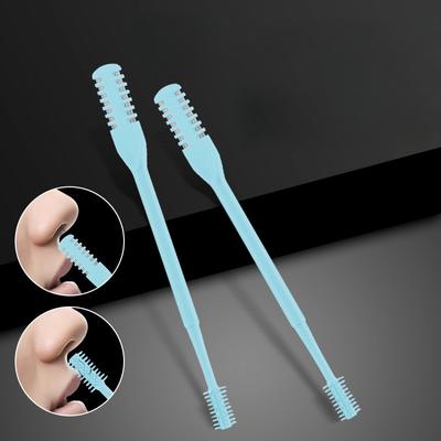 Новый портативный ручной триммер для волос с двойной головкой, триммер для волос в носу, удаление волос в носу, ложка для чистки ушей, безопасный 360-градусный нож для волос в носу, триммер