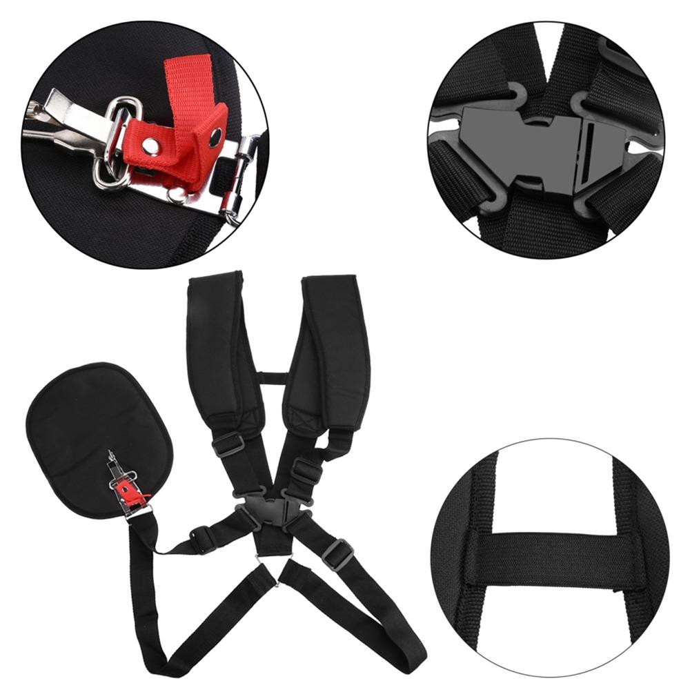 Durable Black Double Shoulder Strap Nylon Adjustable Brush Cutter Harness Heavy Duty Professional Trimmer Harness