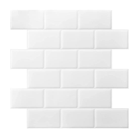 Tile Sticker Easy-to-install 3D Tile Wall Sticker Splashback Waterproof Durable Wall Decals for Home Kitchen