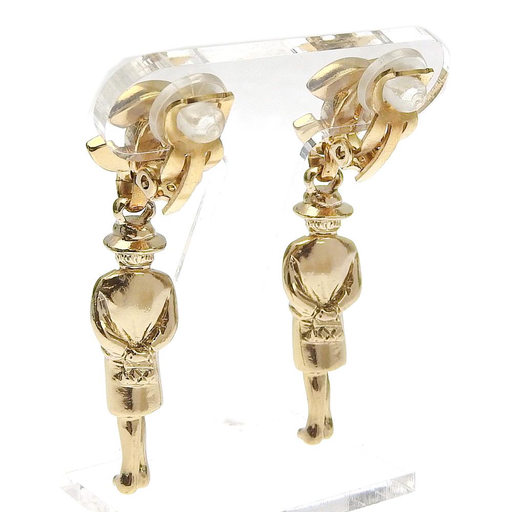 Chanel Серьги Mademoiselle COCO Mark мотив куклы Позолоченные 17,2 г Женские Б/У