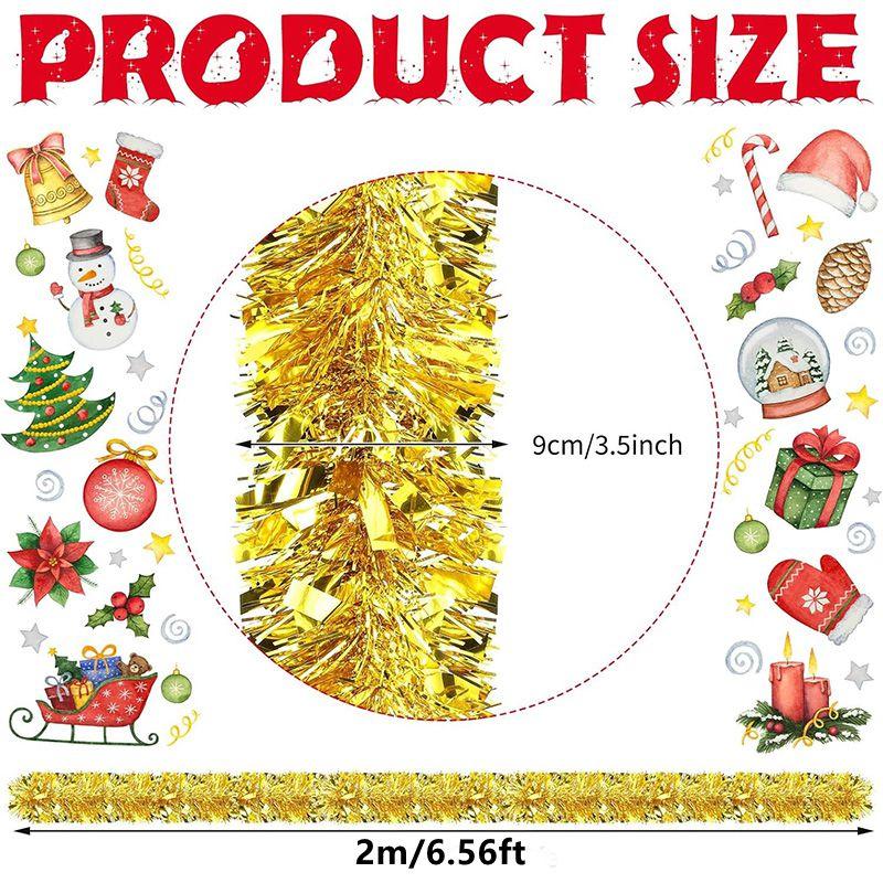 2M Christmas Decoration Gold Garland Hanging Pendant for Christmas Tree Ornament for Home Decor Party New Year 2026 Accessories
