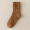 Cross-Border Terry Socks, Medium Socks, Thickened Warm Sleeping Socks, Winter Fleece Solid Color Confinement Socks