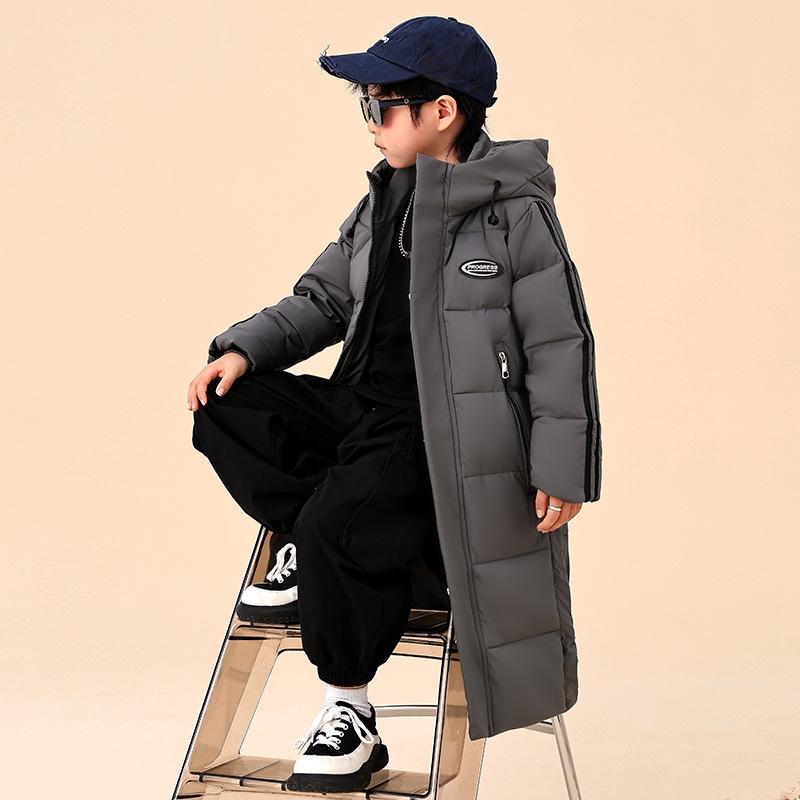 Детские пуховики для мальчиков и девочек зимние средней длины утепленные детские стильные пальто для родителей и детей