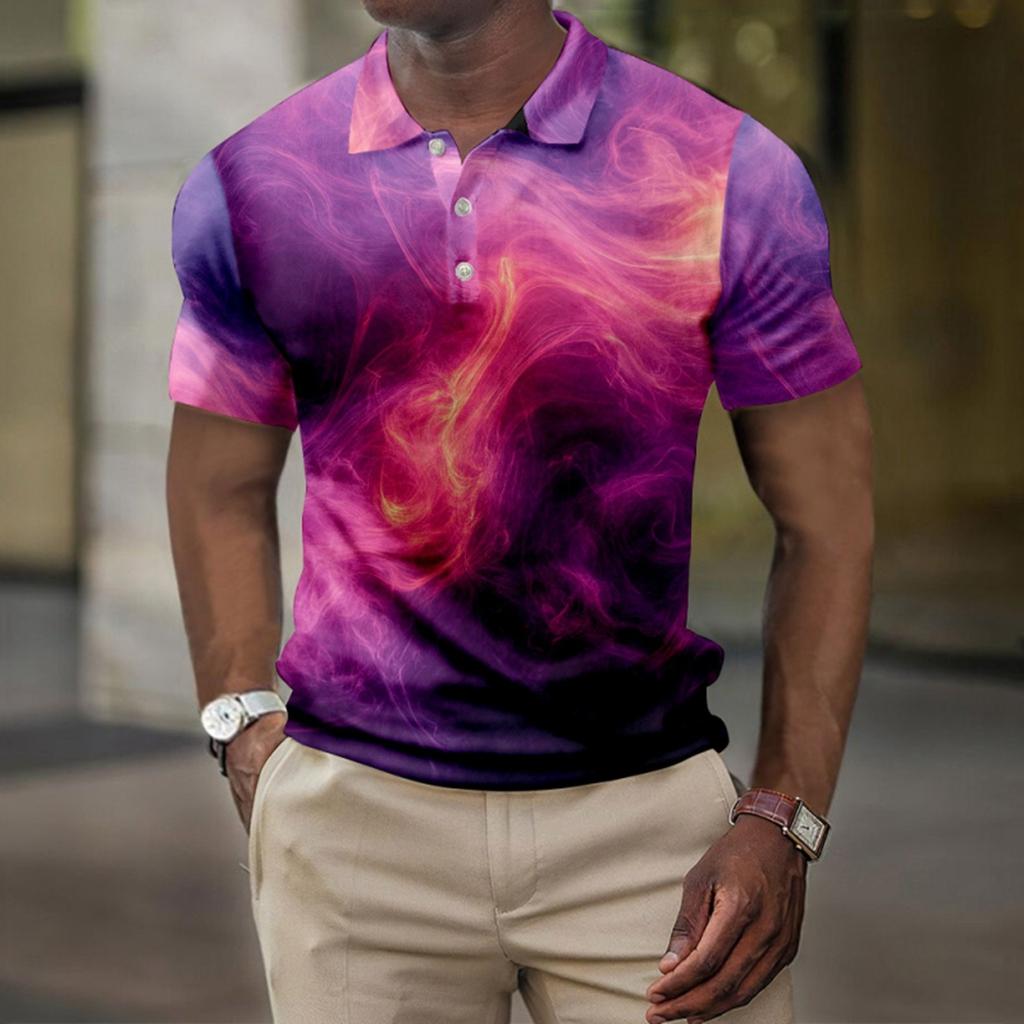 Мужская летняя рубашка для гольфа с принтом Botton, короткий рукав, мужская повседневная модная рубашка