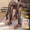 Polka Dot Gray Pantyhose: Skin-Transparent, Plus Velvet, Letter Print Leggings for Spring, Autumn, and Winter.