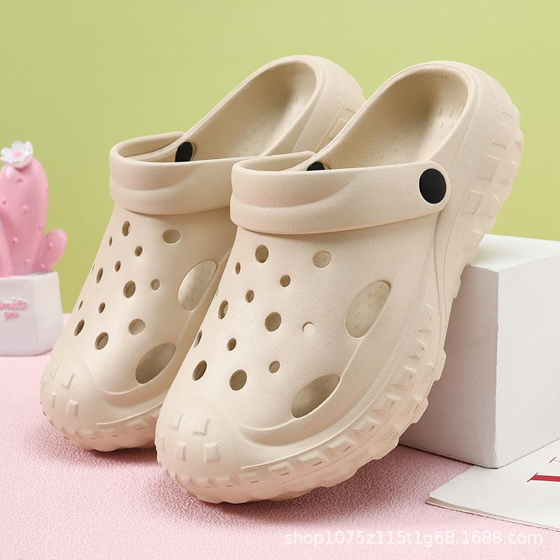 Толстоподошвенные туфли с отверстиями, нескользящие и дезодорирующие для летней носки, модные удобные новые универсальные пляжные сандалии на мягкой подошве