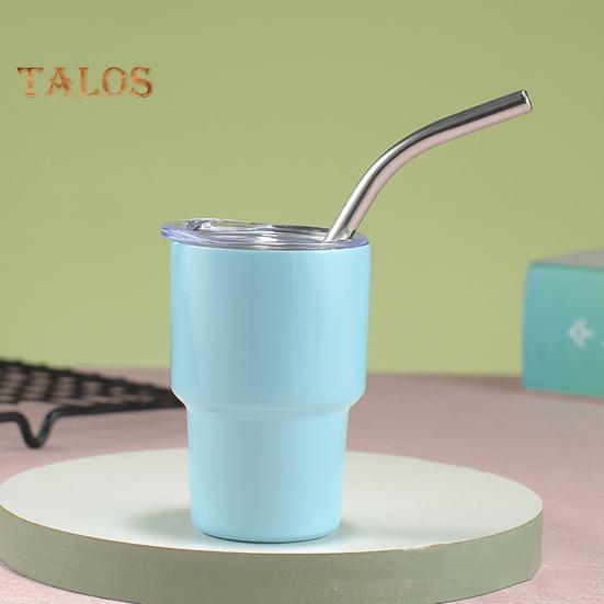 Чашка из нержавеющей стали 60 мл с соломинкой и крышкой, антикоррозийная универсальная минималистичная антикоррозийная чашка для воды для коктейлей, соков