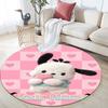 Custom Name,Cinnamoroll & Pochacco Cartoon pattern round rug,Carpet Rug for Living Room Bedroom Playroom ,Non-slip Floor Mat,Holiday Gifts and Birthda