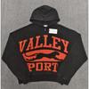 Vale Valley American High Street Hoodie Vintage Washed Loose Fit Graphic Print Sweatshirt Women