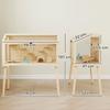 PawHut Wooden Hamster Cage with Opening Roof, Seven Platforms and Two Swings, 110 x 52 x 101 cm, Natural Wood Finish