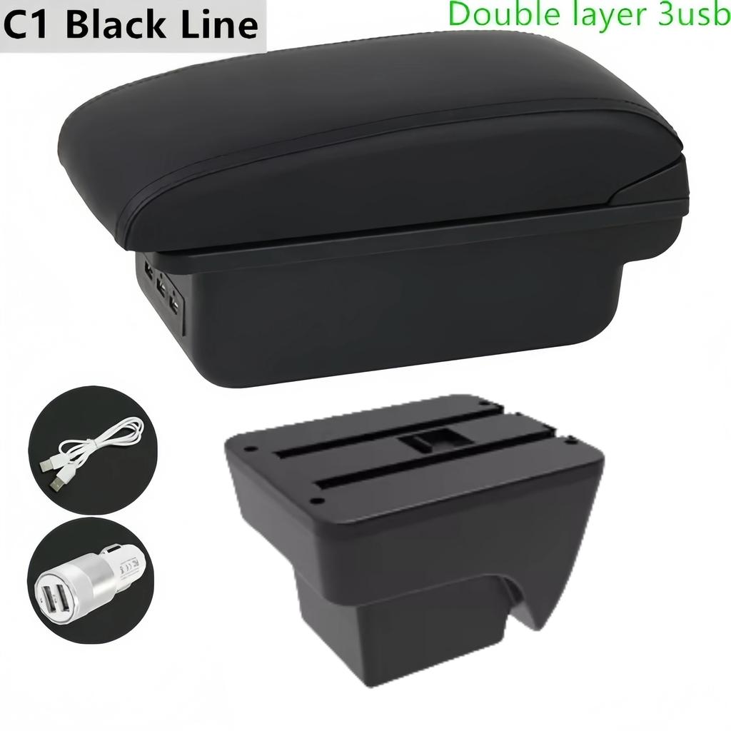 gzcr6 Car Armrest Box For SEAT IBIZA  2017-2024 Leather Arm Rest Center Console Storage USB Arm Rest Decoration Interior Parts