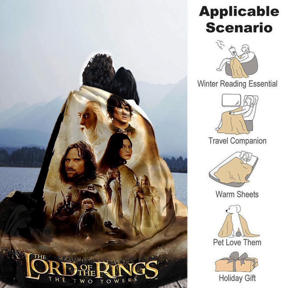 1pc The Lord of the Rings Two Towers Flannel Blanket Soft Warm Throw for Home, Office, Travel, All-Season Cozy Bedding GiftL1133