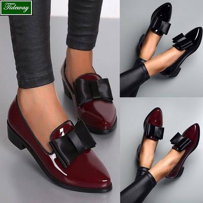 Женские повседневные классические туфли Bmwomen на плоской подошве с острым носком и узлом-бабочкой