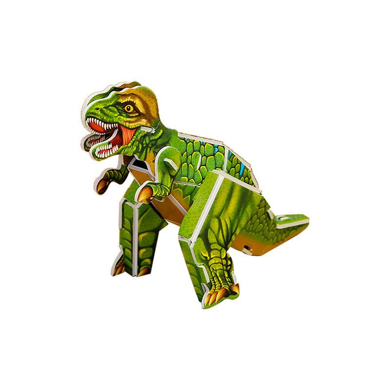 Children DIY 3D Assembled Dinosaur Model Paper Card Puzzle Handmade Toys for Kids Boys Gift Desktop Decorations