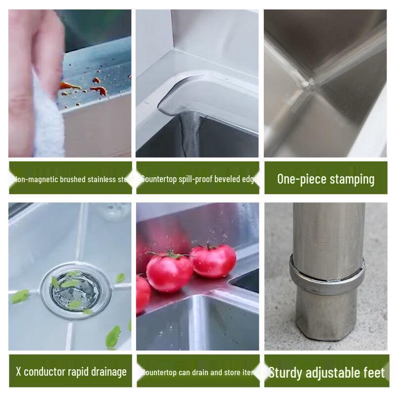 Stainless Steel Double Basin Utility Sink with Stand