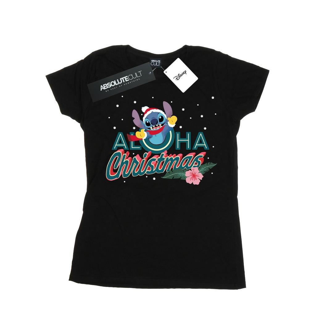 Disney Womens/Ladies Lilo And Stitch Aloha Christmas Cotton T-Shirt