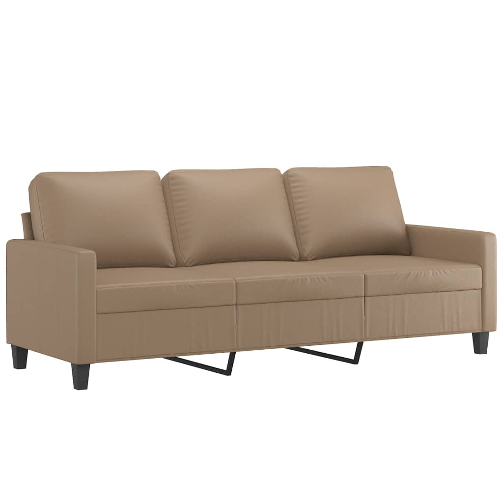 Vidaxl 2-Osobowa Sofa Z Poduszkami, Cappuccino, Sztuczna Skóra